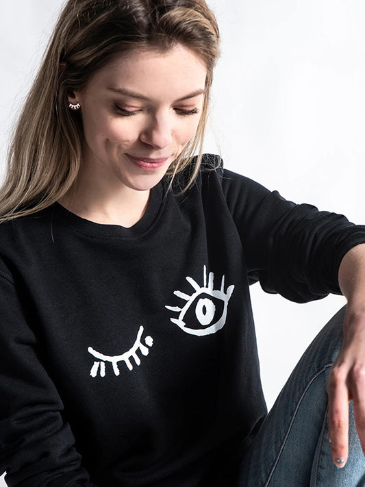 Wink Organic Cotton Black Sweatshirt