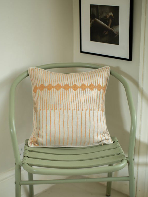 refugee made hand stitched cushion