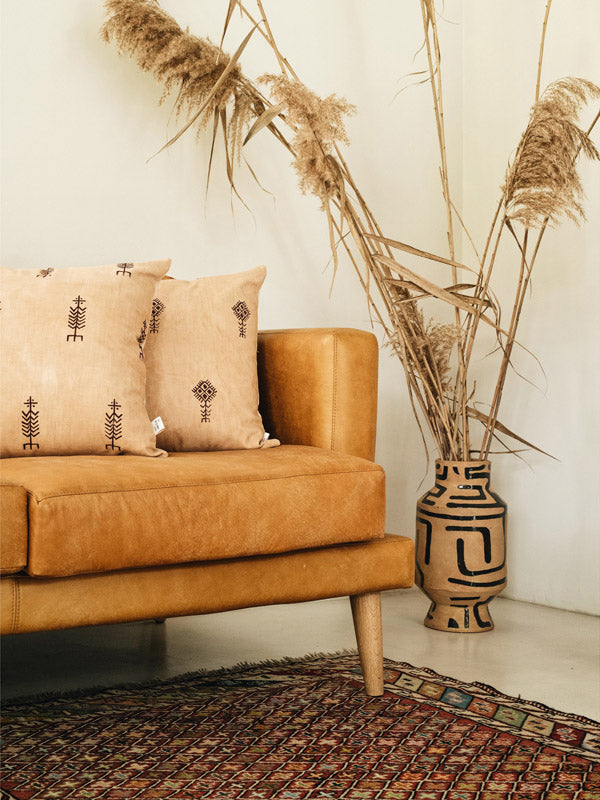 plant dyed natural cushion cover