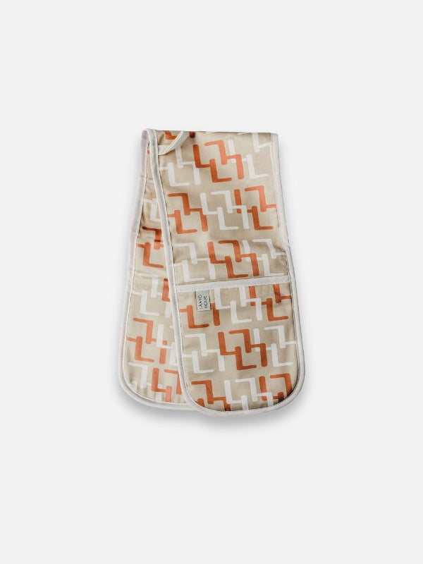 Nectarine Orange Printed Oven Gloves