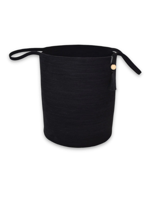 large black woven storage basket