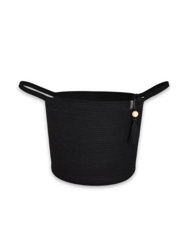 sustainable handwoven black floor basket