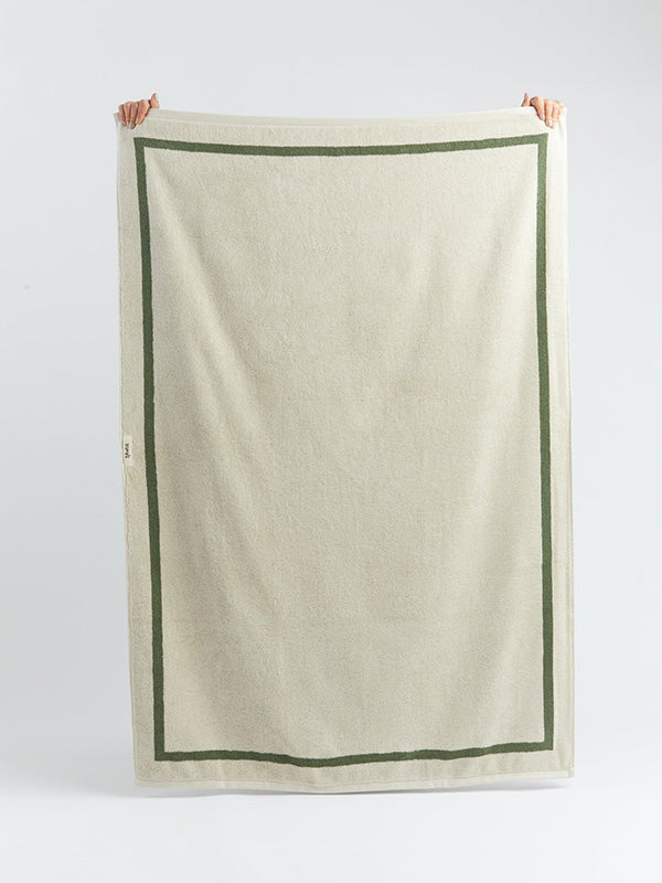 THE CLASSIC Towel - Ecru & Green