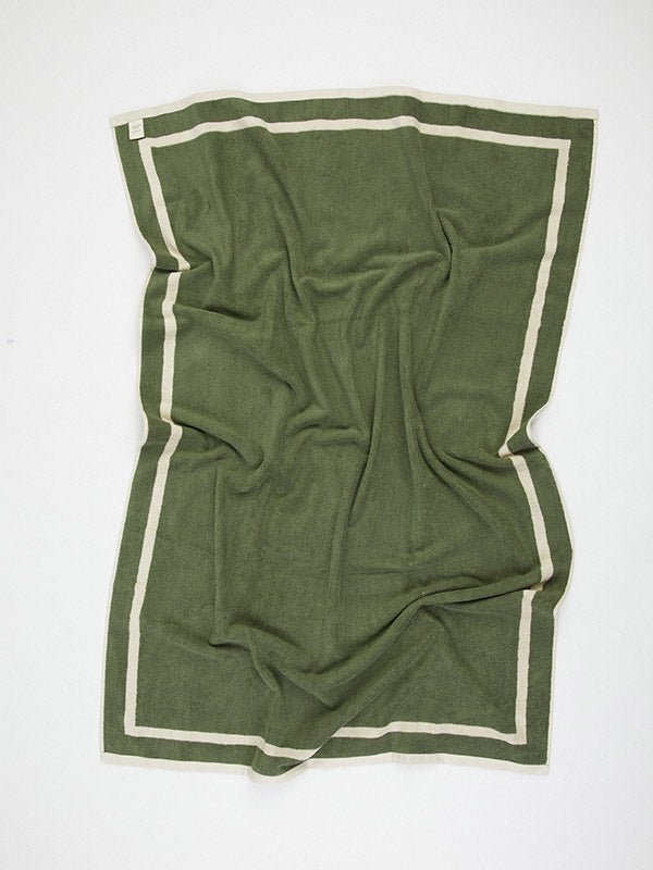 THE CLASSIC Towel - Ecru & Green