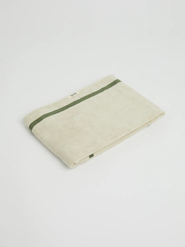 THE CLASSIC Towel - Ecru & Green