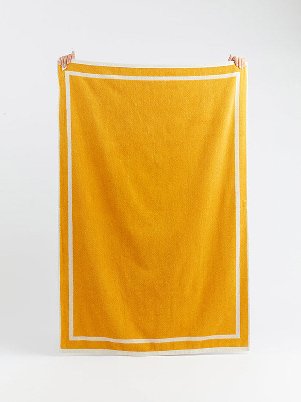 THE CLASSIC Towel - Ecru & Yellow