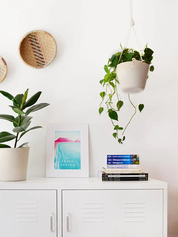 Cream Hanging Planter Basket