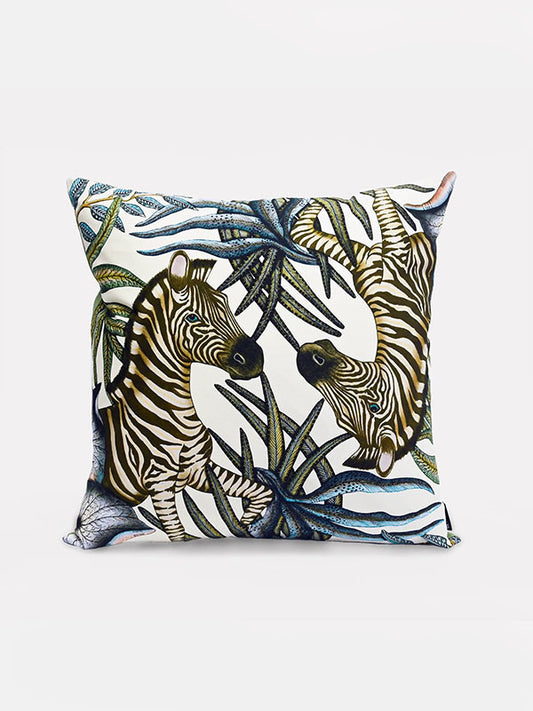 Thanda Stripe Tanzanite Cotton Cushion Cover
