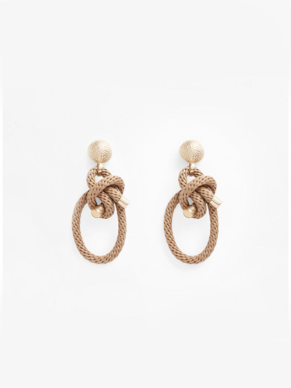 Shimenawa Earrings - Beige