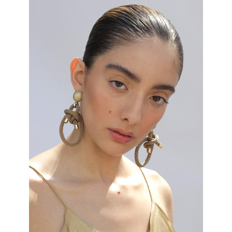 Shimenawa Earrings - Beige