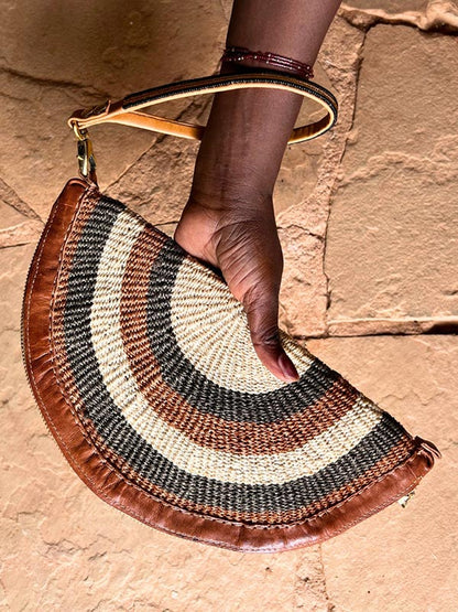 Leather & Sisal Clutch Bags