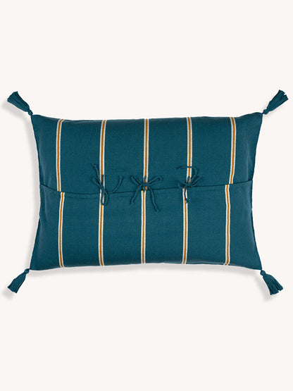 Rayas Stripe Zinacantan Handwoven Cushion - Teal