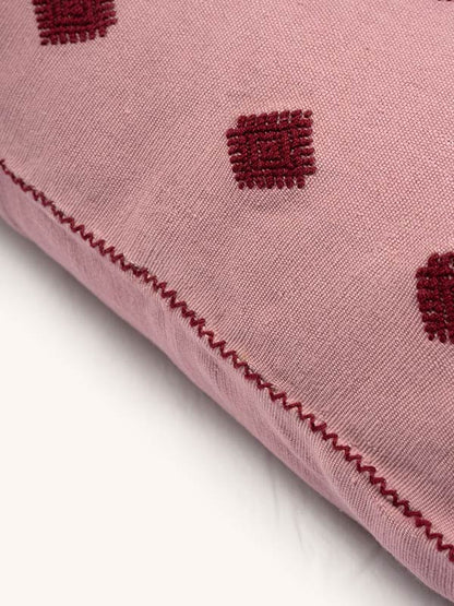 The Path of the Sun Handwoven Cushion - Pale Pink