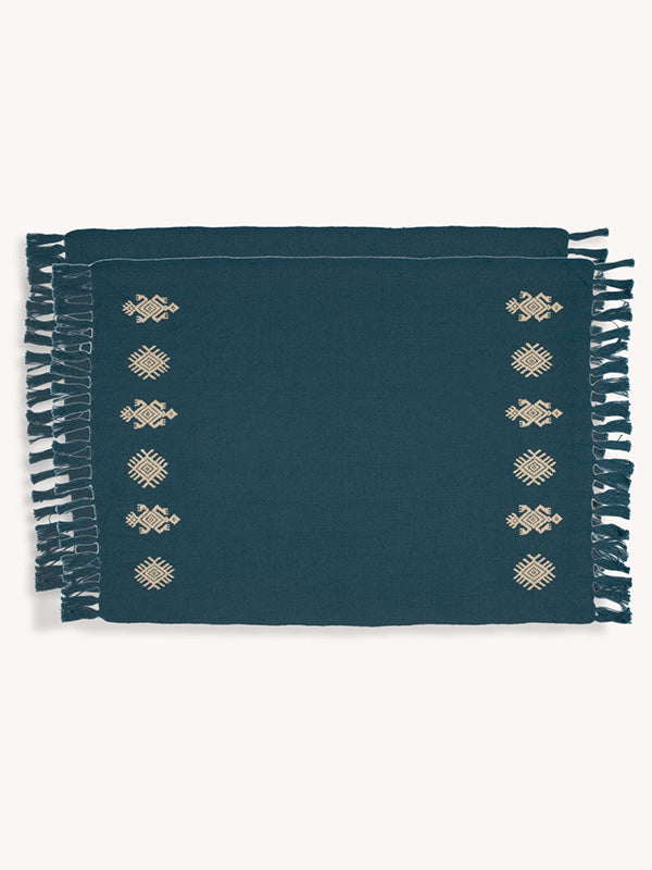 Tikal Handwoven Placemats (Set of 2) - Teal