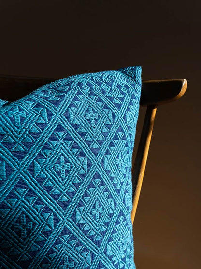 Zuma Handwoven Brocade Cushion Cover - Teal
