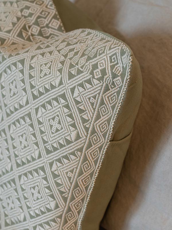 Zuma Handwoven Brocade Cushion Cover - Sage