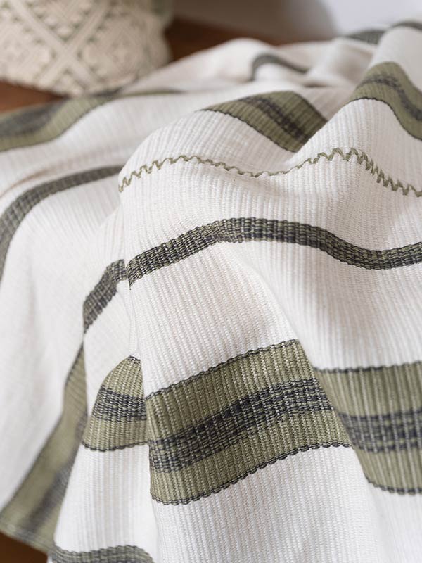 Stripe Pantelho Handwoven Throw - Sage