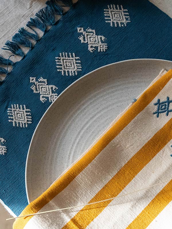 Tikal Handwoven Placemats (Set of 2) - Teal