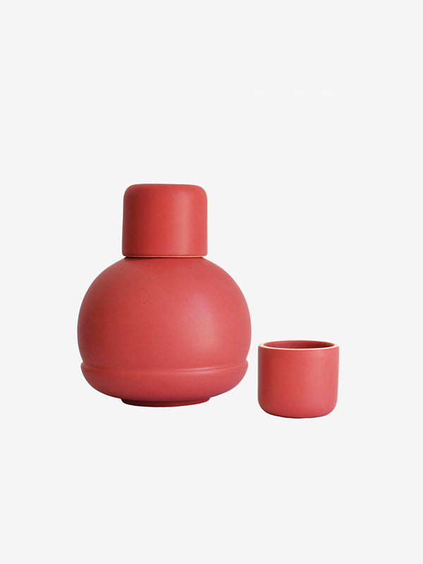 Red Carafe with 2 Cups