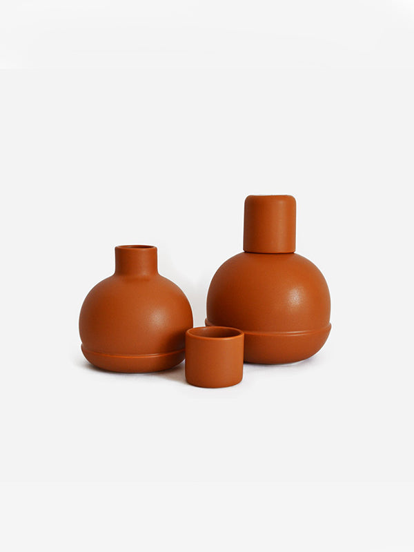 Terracotta Carafe with 2 Cups