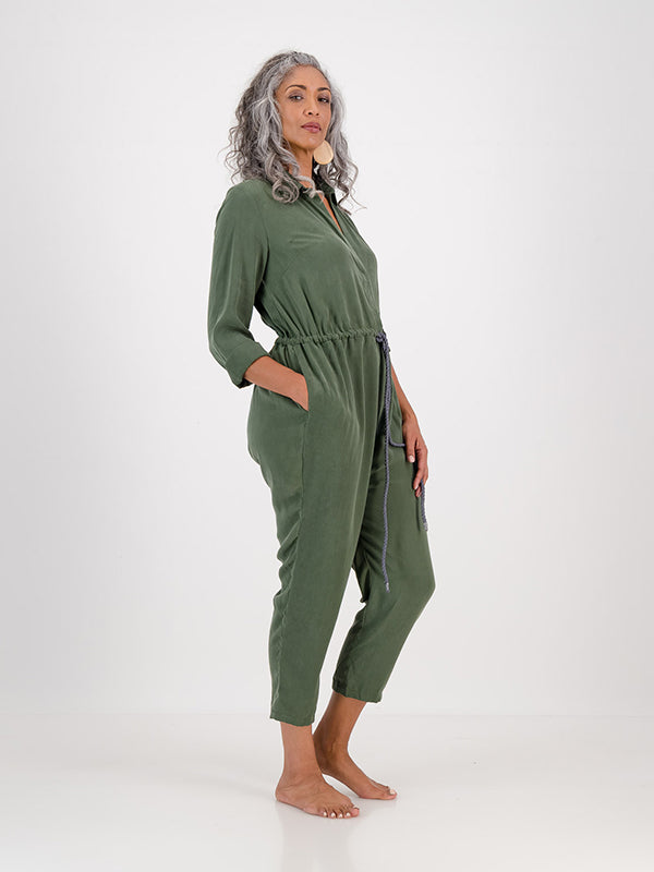 Green jumpsuit long sleeve hotsell