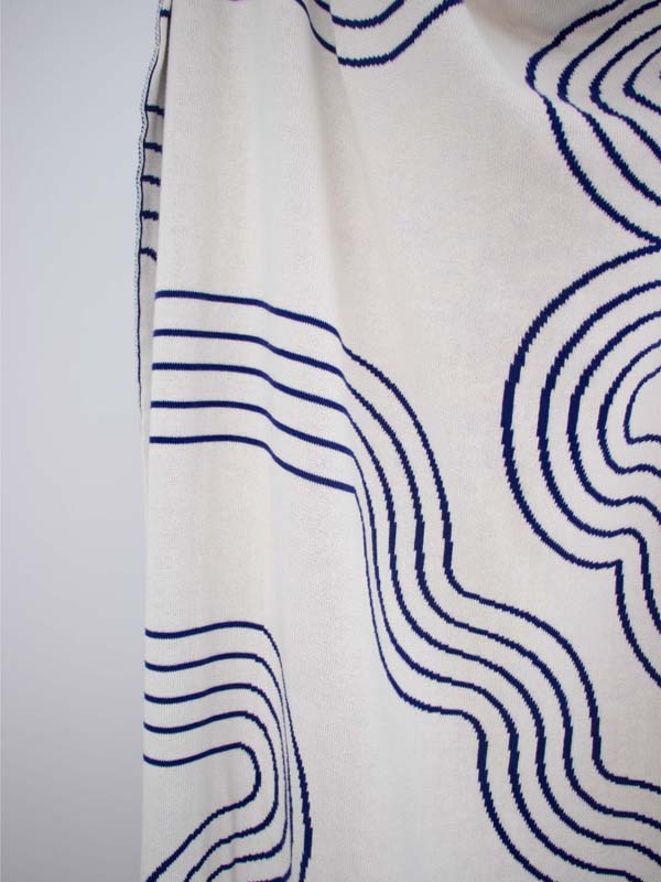 Move & Groove Blue & White Blanket / Throw