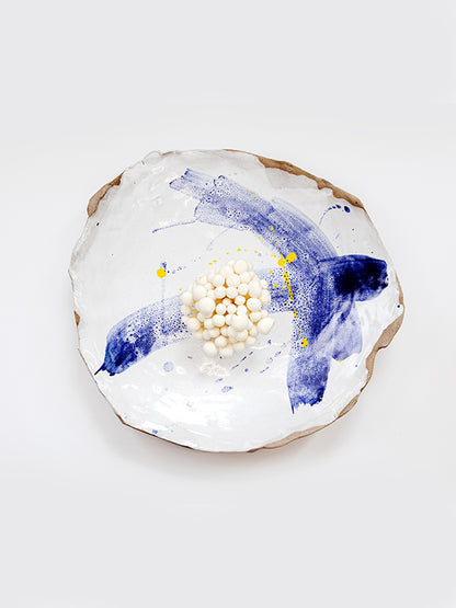 Blue Yoke Splash Serving Platter