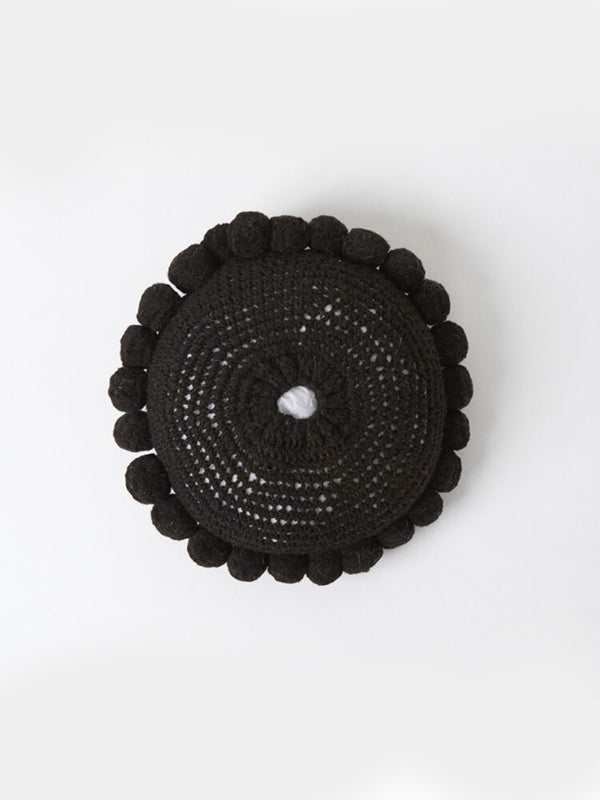 Valle Round Pom Pom Cushion, Medium