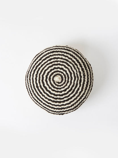 black and white round cushion