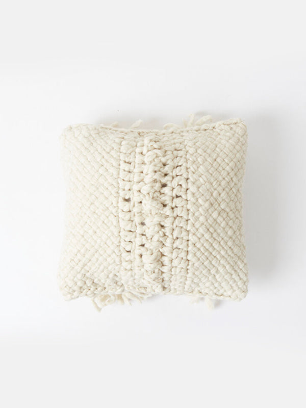 Puna Cushion With Fringes, Natural
