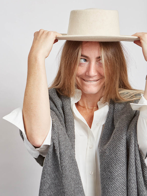 Puna Wool Panama Hat, Off White