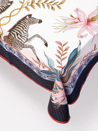 Leopard Lily Tablecloth in Frost
