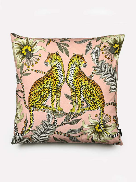 pink wildlife cotton cushion 