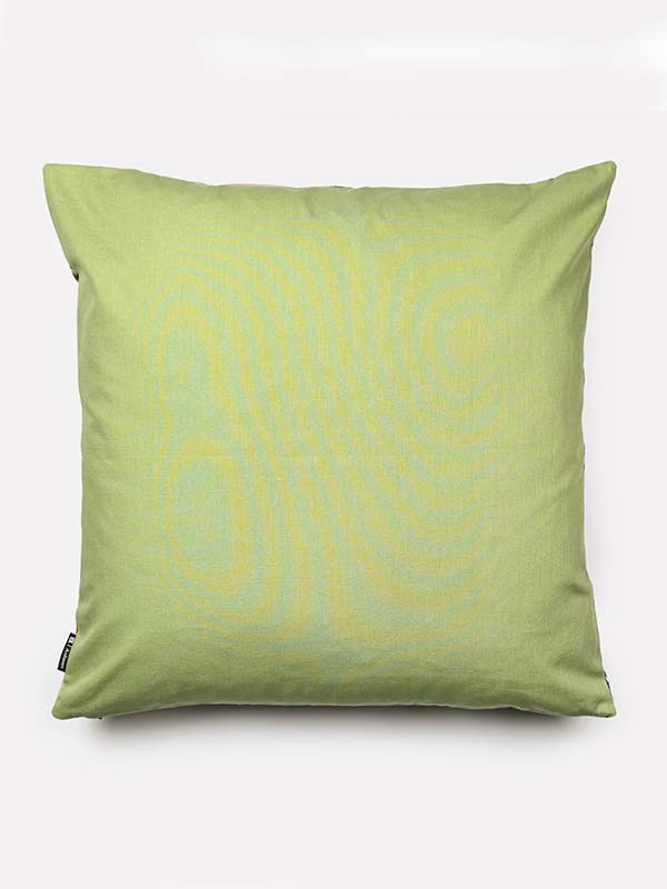 green cotton wildlife cushion backing