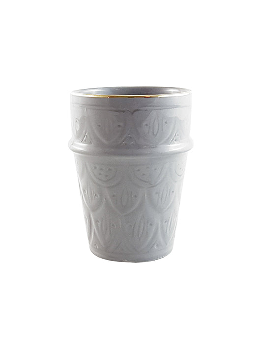 Grey Beldi Ceramic Embossed Cups – Chabi Chic