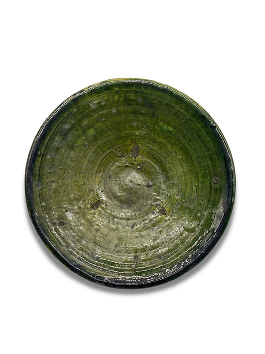 Tamegroute Green Ceramic Plate, Large