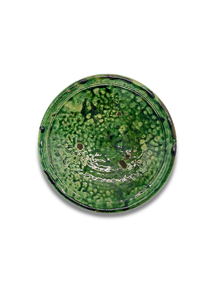 Tamegroute Green Ceramic Plate, Medium