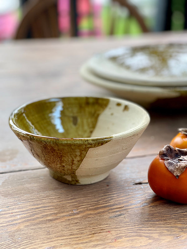 Tamegroute Ochre Half Glazed Bowl