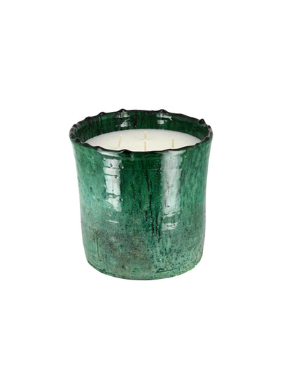 Tamegroute Green Ceramic Large Candle