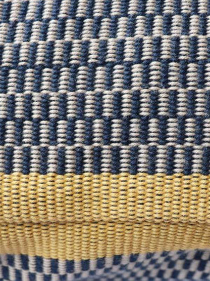 ethical blue woven cushion