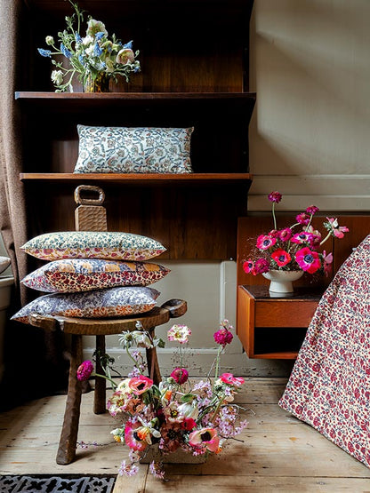 mulberry silk indian print cushions