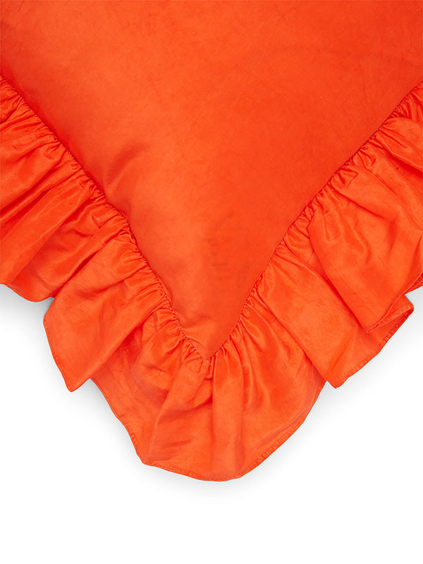 orange ruffle cushion