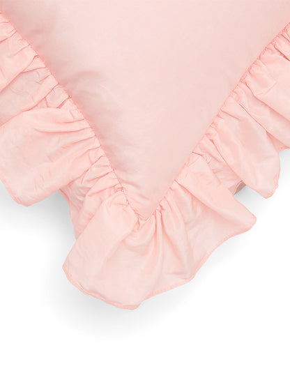 pink silk frilly cushion 