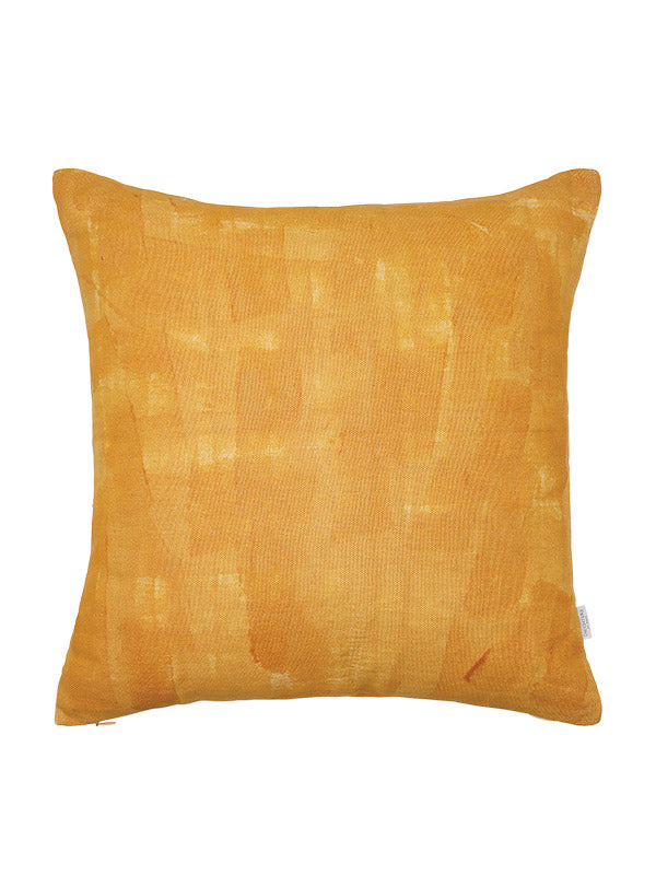 yellow organic linen cushion back