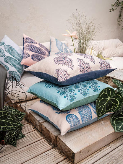 sustainable organic linen printed cushions