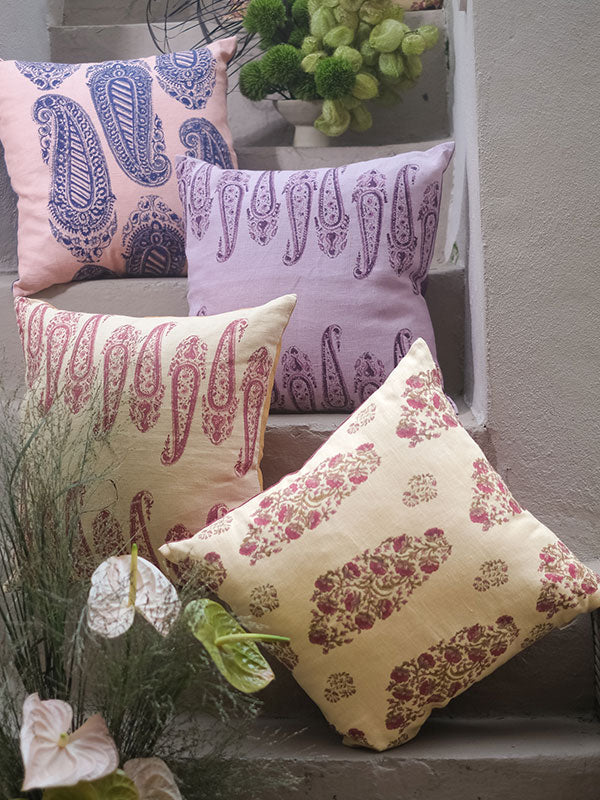 natural printed scatter cushions