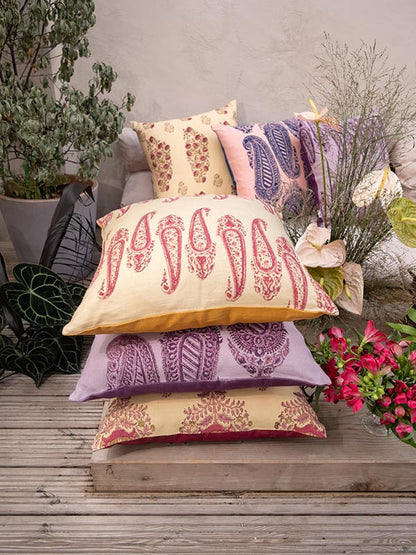 Indian hand block printed linen cushions