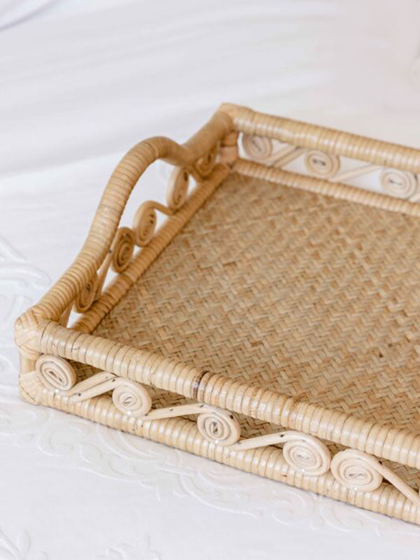 Ivy Rattan Rectangle Tray