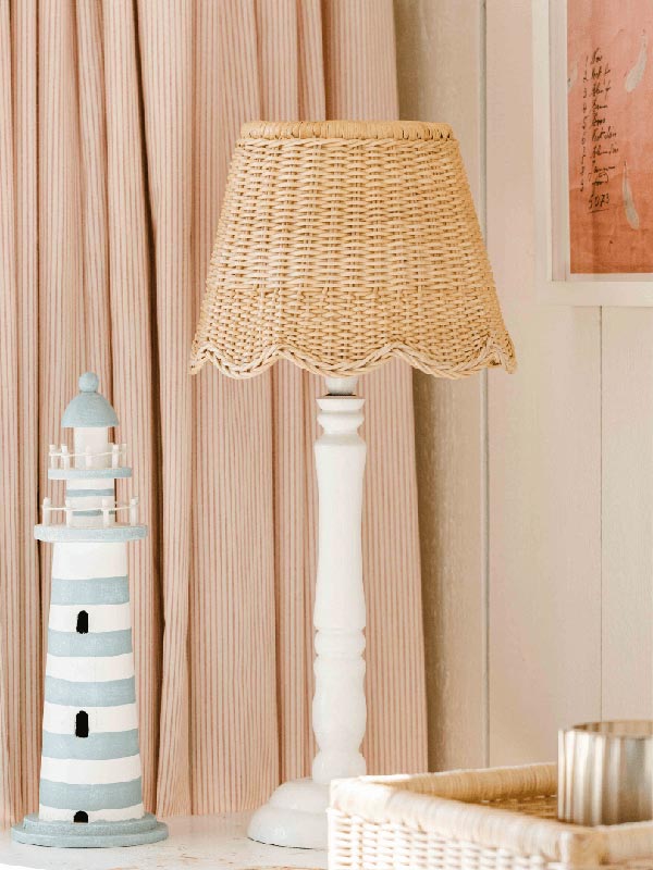 Mimi Scalloped Rattan Lampshade