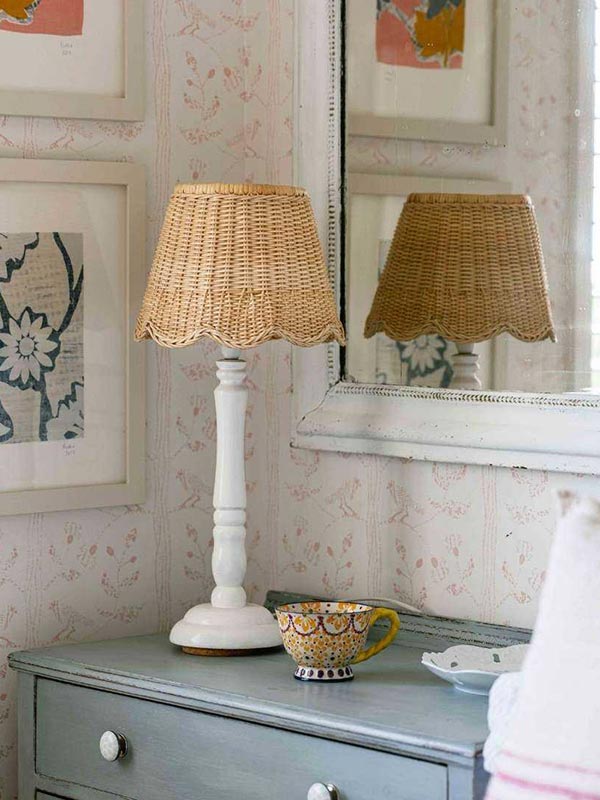 Mimi Scalloped Rattan Lampshade